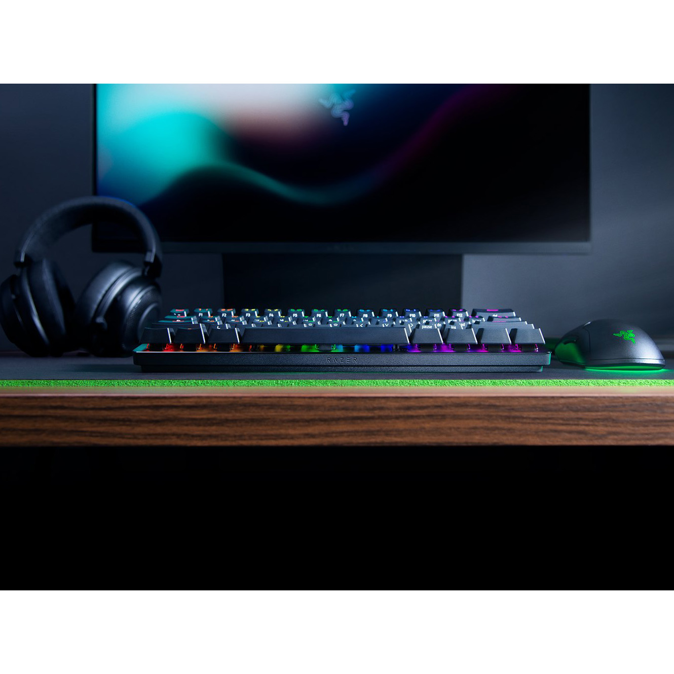 کیبورد با سیم گیمینگ مکانیکال ریزر مدل HUNTSMAN Mini