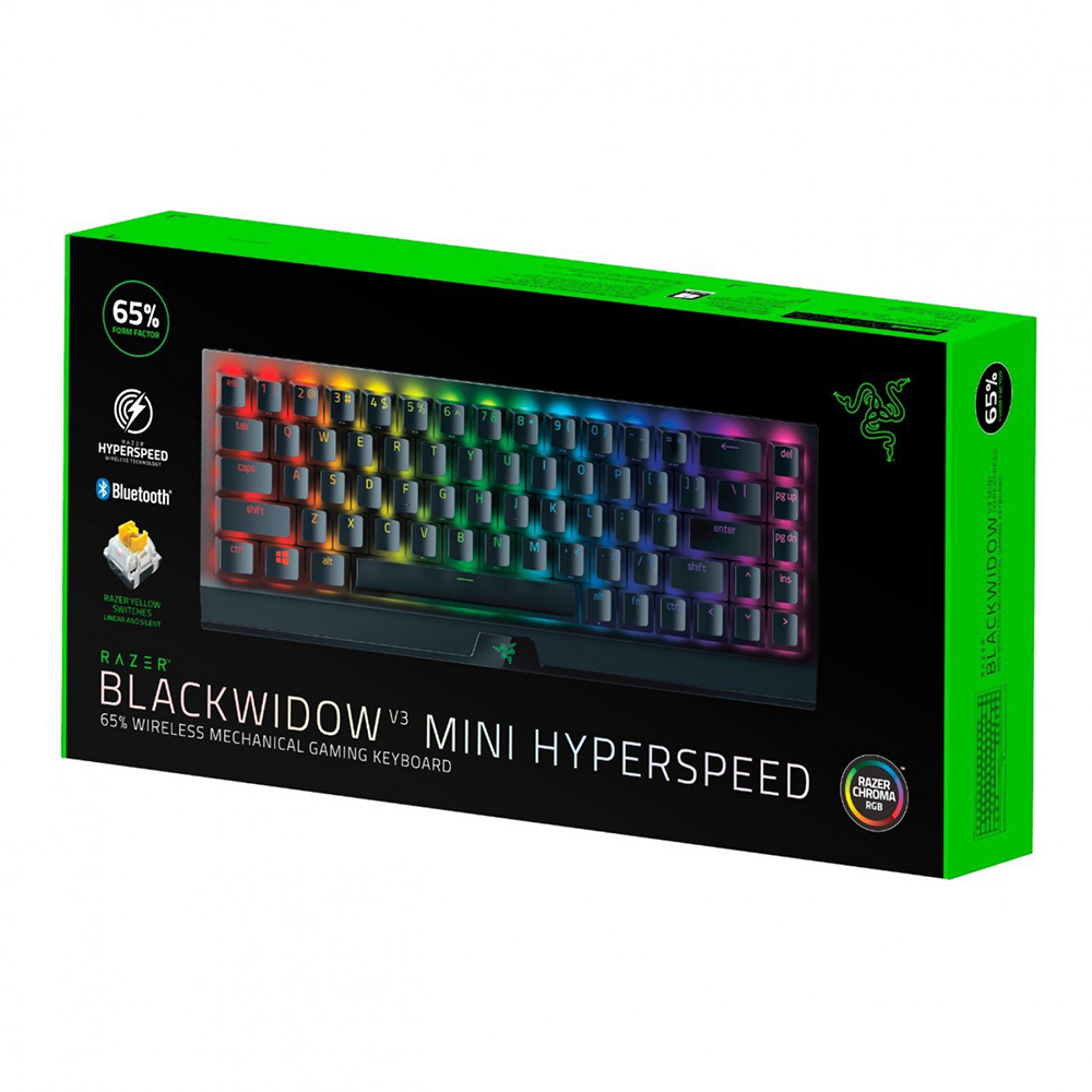 کیبورد ریزر گیمینگ بی سیم مدل BlackWidow V3 Mini Hyperspeed