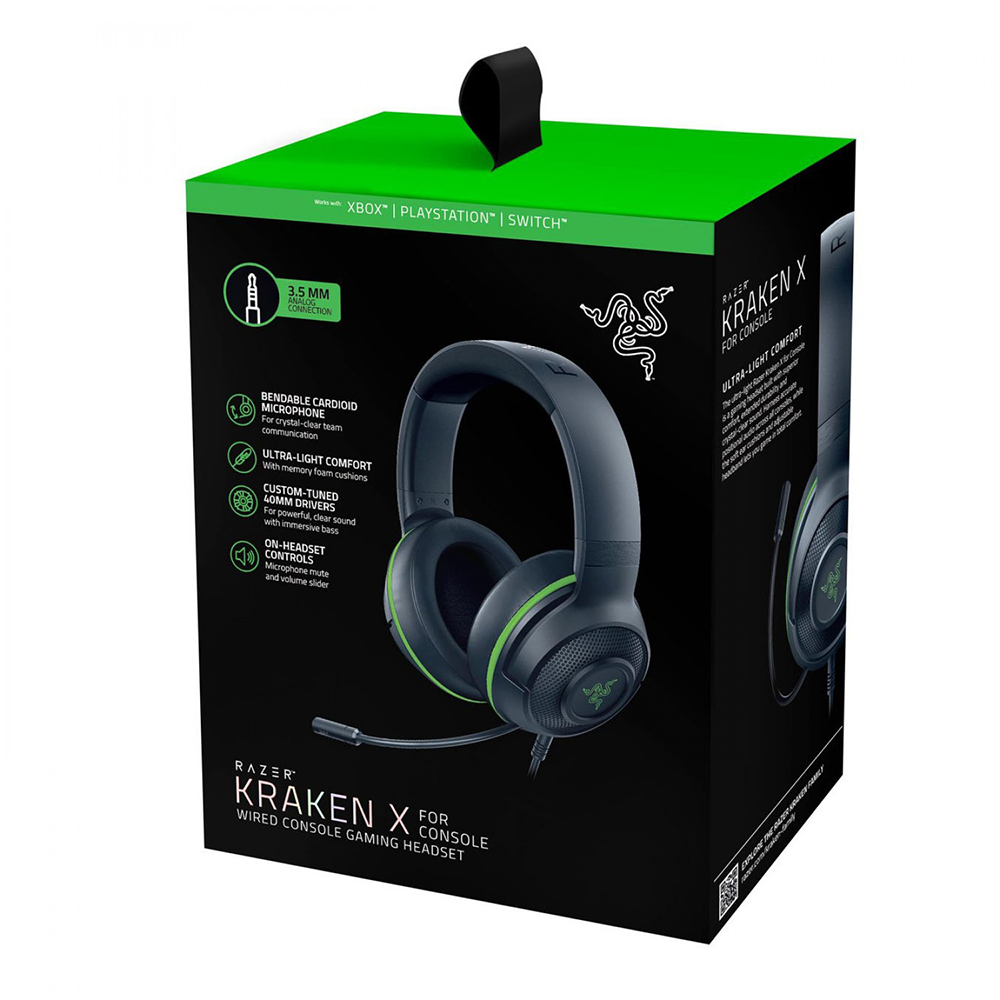 هدست ریزر گیمینگ سیم دار مدل Kraken X for Xbox Console
